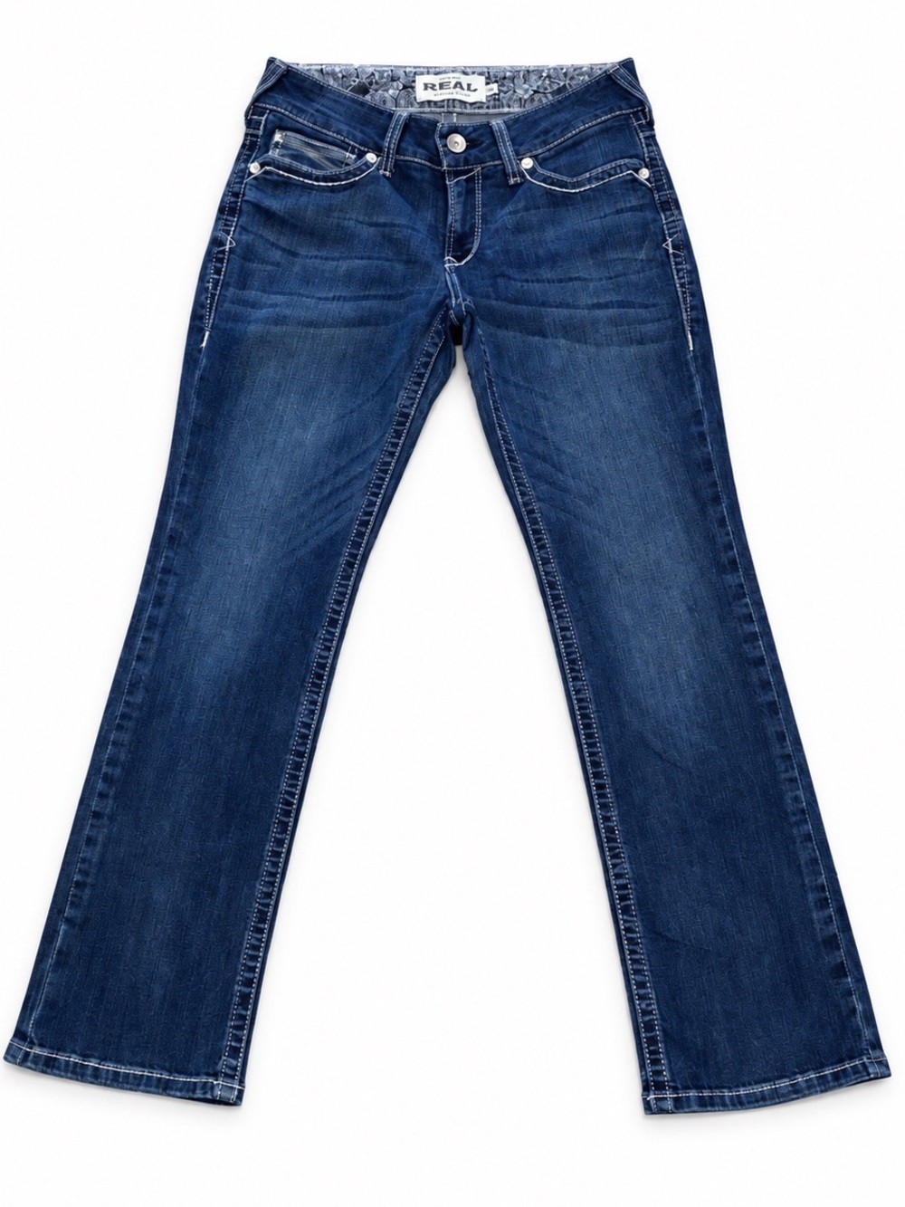 Ariat REAL Denim Womens 29x30 Bootcut Stretch Jeans Dark Wash Western EUC
